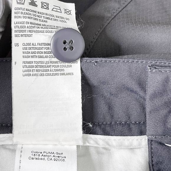 Puma Mens 30 Golf Tech Performance Shorts Charcoal Gray Tonal Print Flat Front - Picture 7 of 8